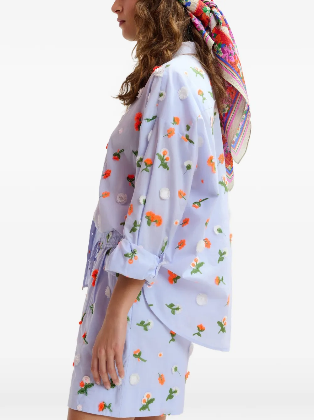 Essentiel Antwerp Shorts verfraaid met bloemen Blauw