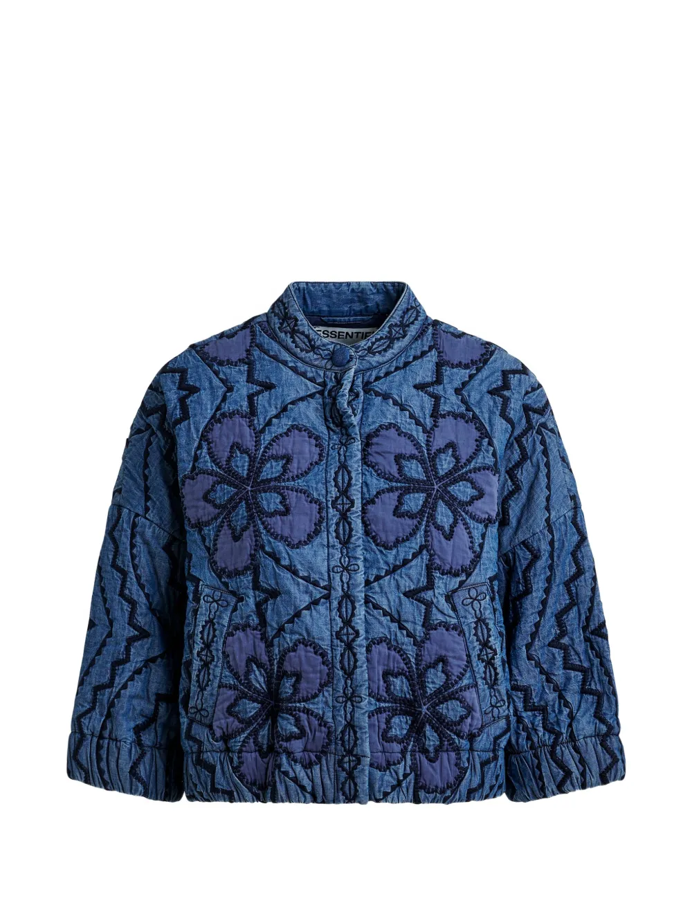 Essentiel Antwerp Giacca con ricamo a fiori - Blu