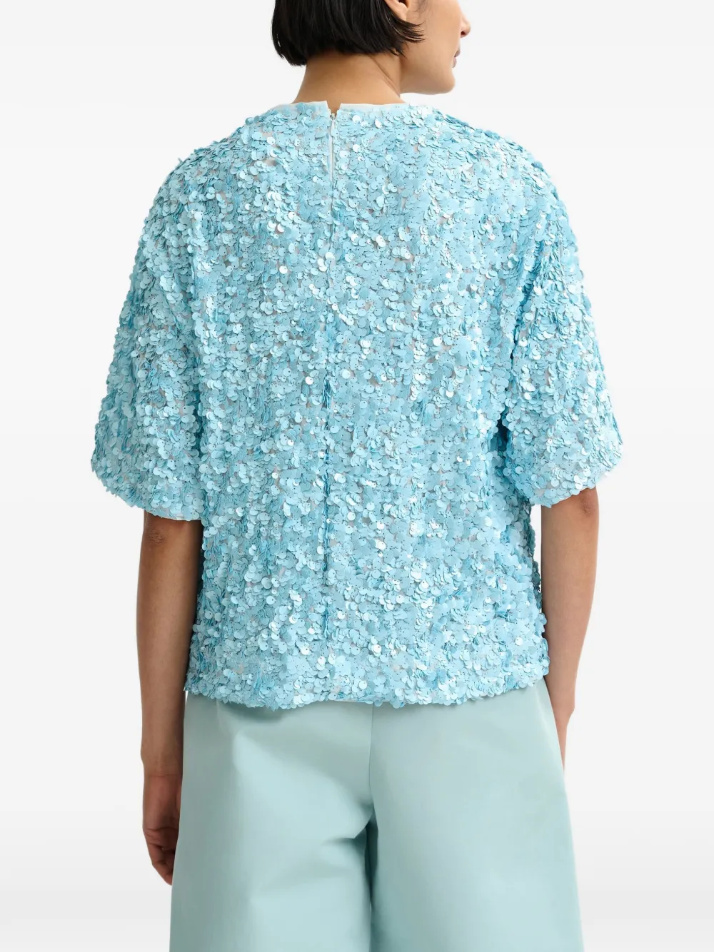Essentiel Antwerp Blouse met pailletten Blauw