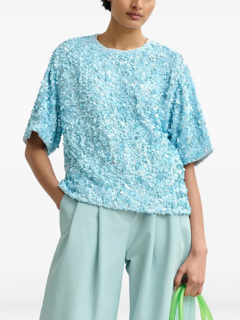Essentiel Antwerp Blouse met pailletten Blauw