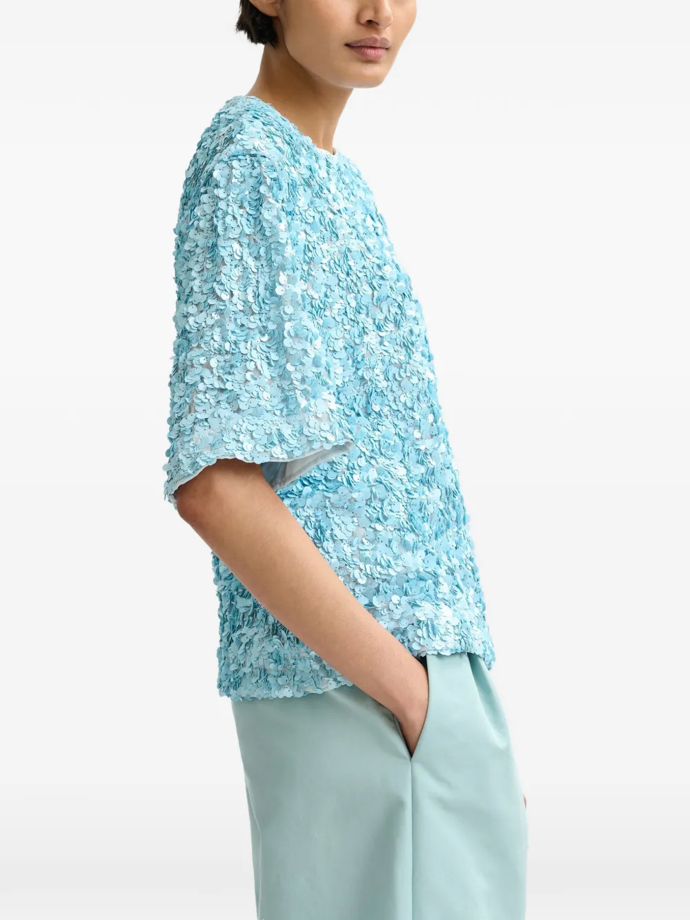 Essentiel Antwerp Blouse met pailletten Blauw