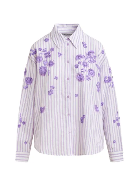 Essentiel Antwerp striped floral appliqué shirt