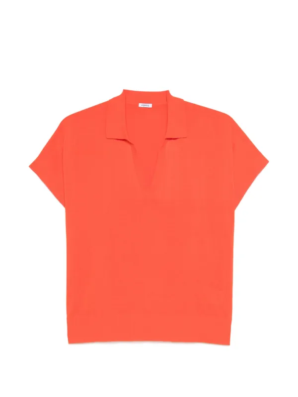 ASPESI V-neck Short-sleeve Top in Orange