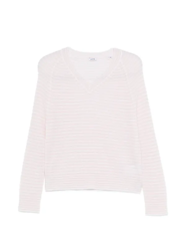 ASPESI V-neck Striped Sweater in Pink