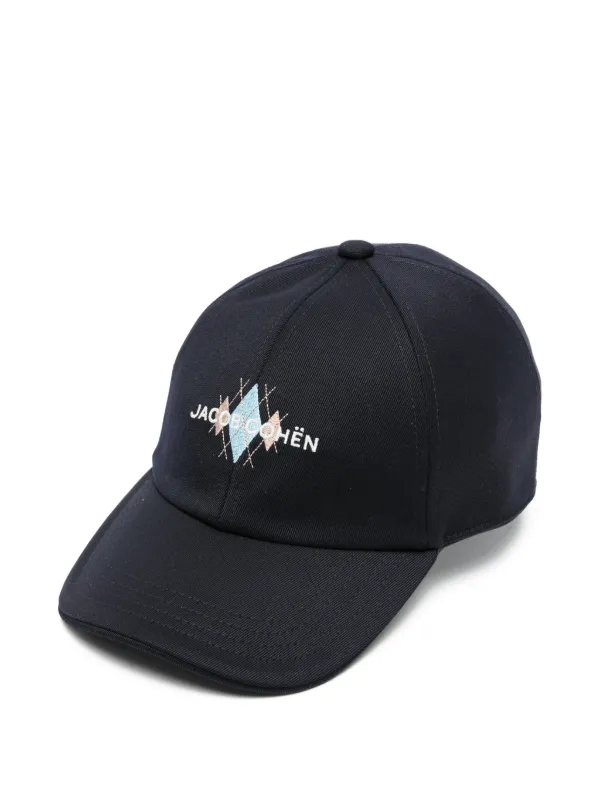 Jacob Cohën Argyle Baseball Cap in Blue