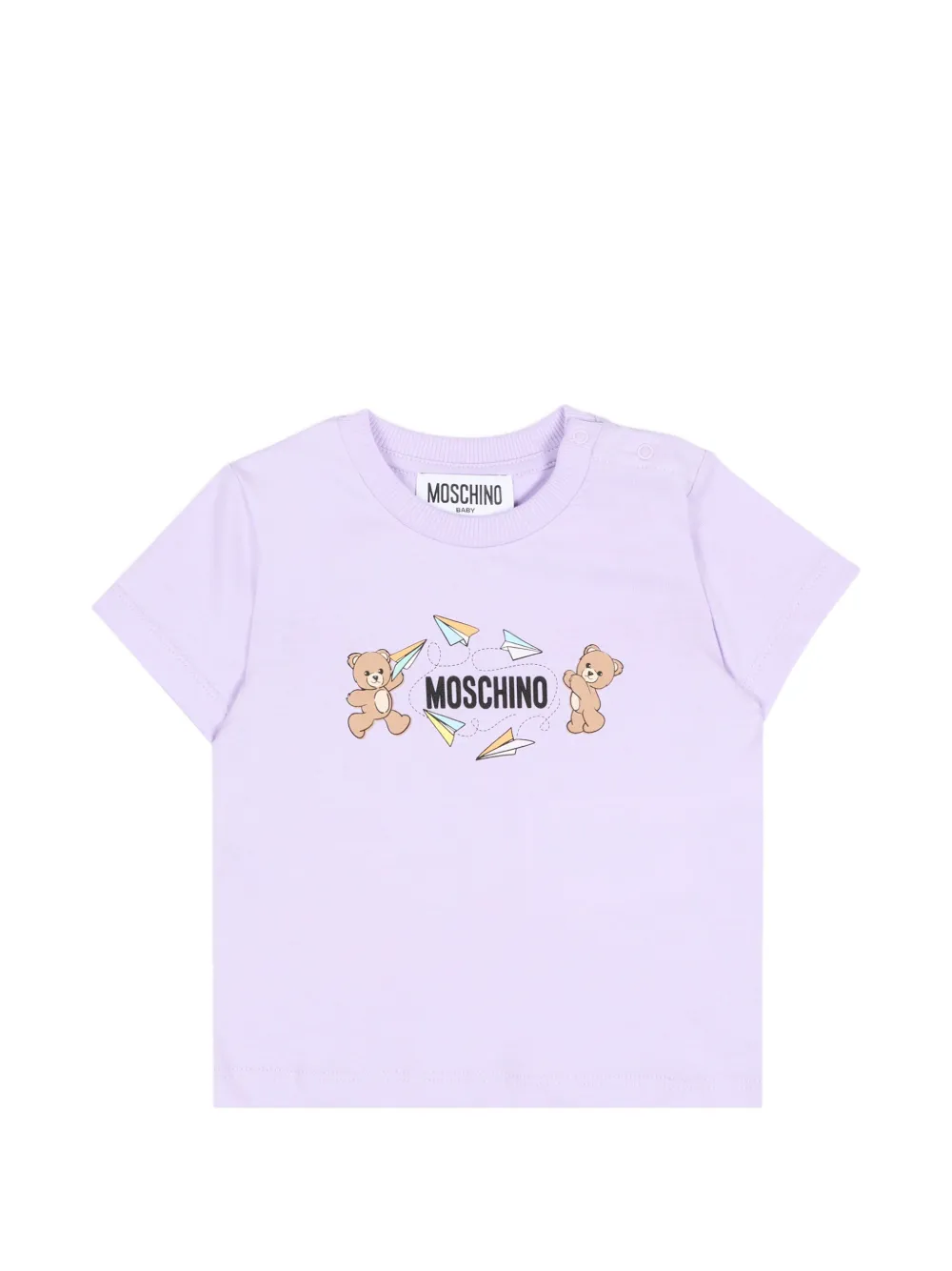 Moschino Kids Teddy-Bear graphic T-shirt - Viola