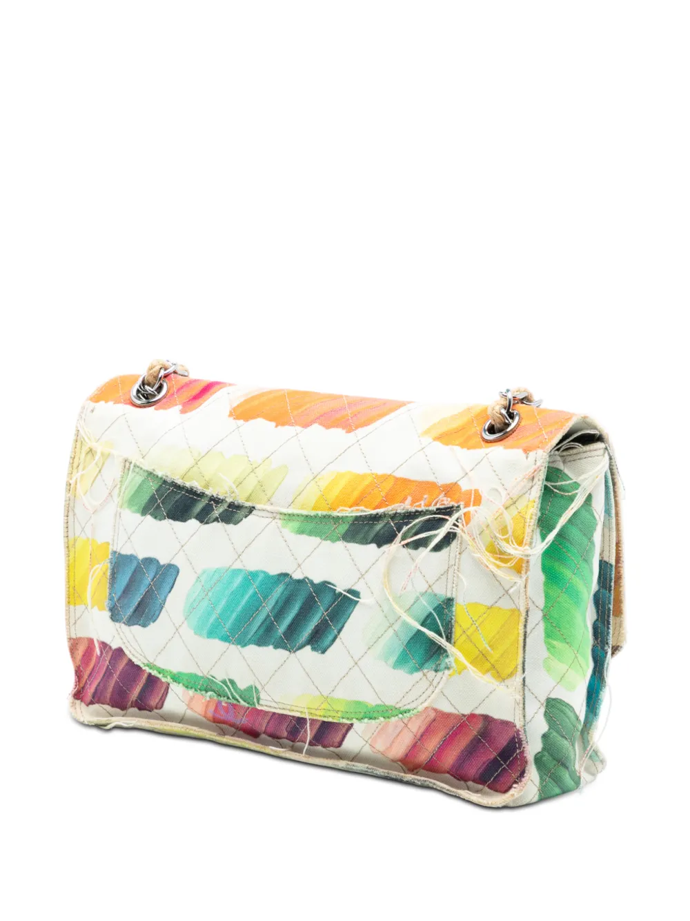 2014 Jumbo Canvas Classic Colorama Single Flap Shoulder Bag
