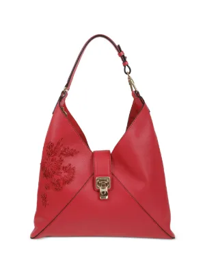 Ermanno Scervino Large floral-embroidered Leather Tote Bag