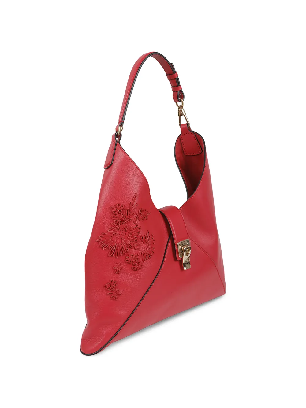  Ermanno Scervino Floral Appliqued Shoulder Bag - Red 