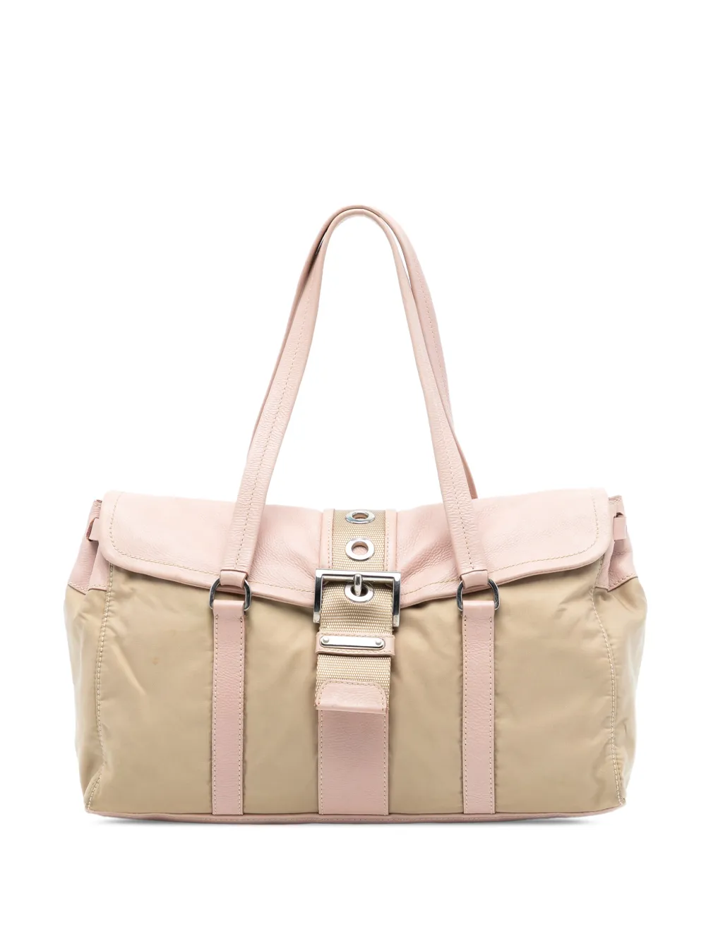 Prada Pre-Owned 2013-2025 Vitello Trimmed Tessuto shoulder bag - Marrone