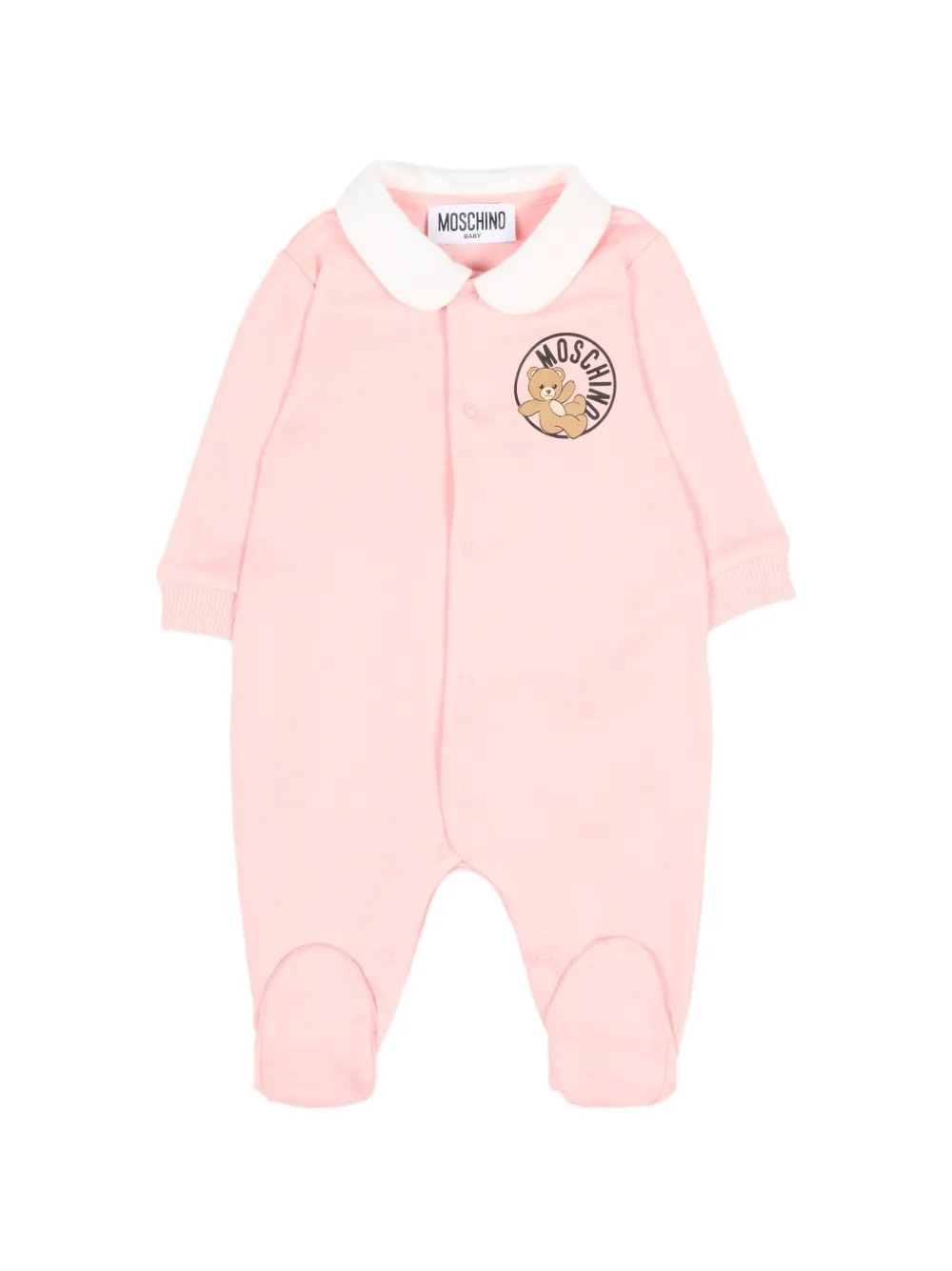 Moschino Kids Teddy-Bear logo babygrow - Rosa
