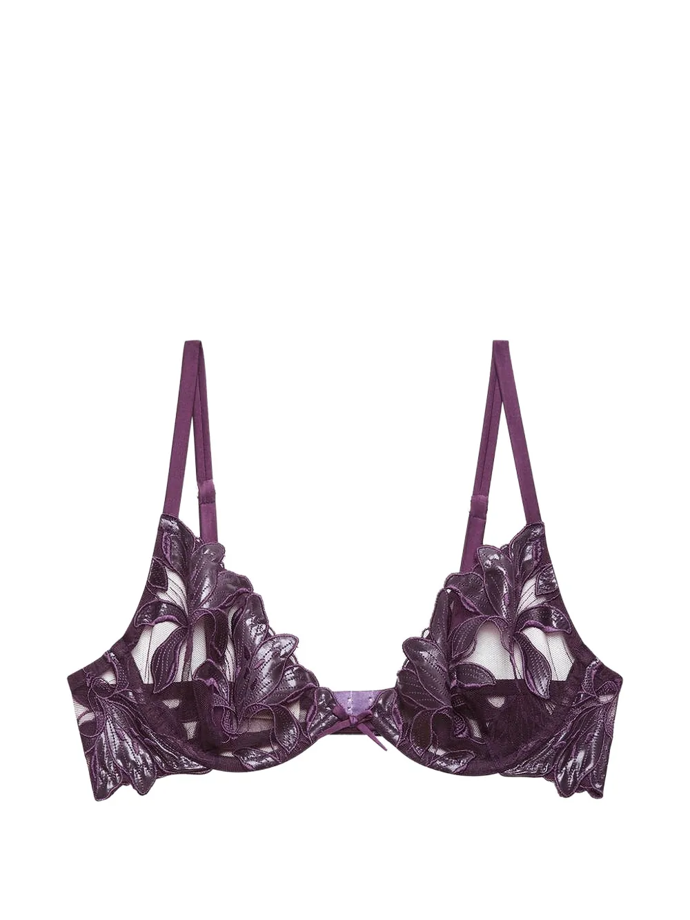 Fleur Du Mal Lily Embroidery demi bra - Viola
