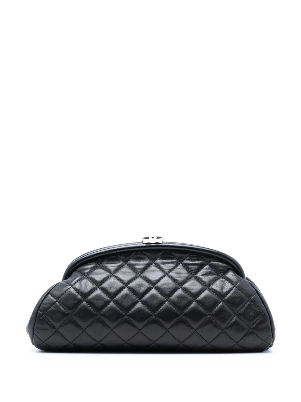 CHANEL Pre-Owned Clutch Timeless in pelle di agnello trapuntata con chiusura a scatto 2006-2008 - Nero