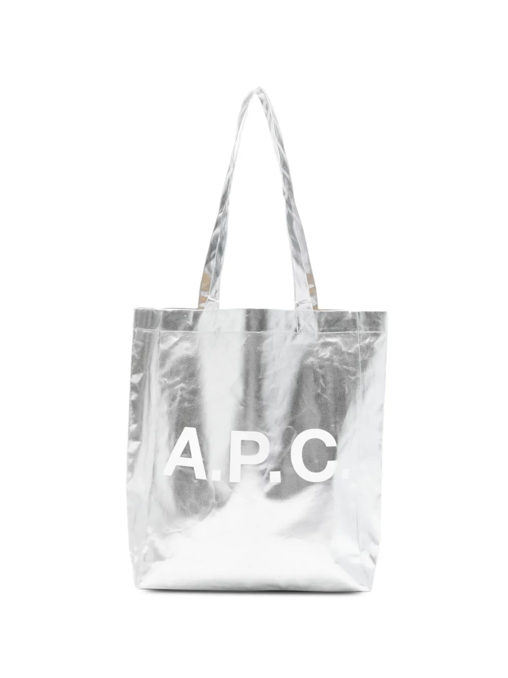 A.P.C. logo-print tote bag - Argento