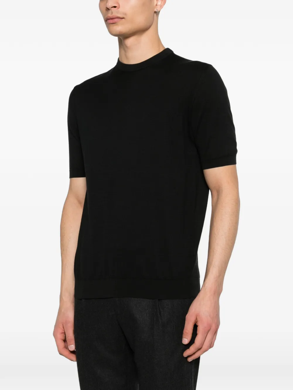 Fedeli T-shirt met ronde hals Zwart