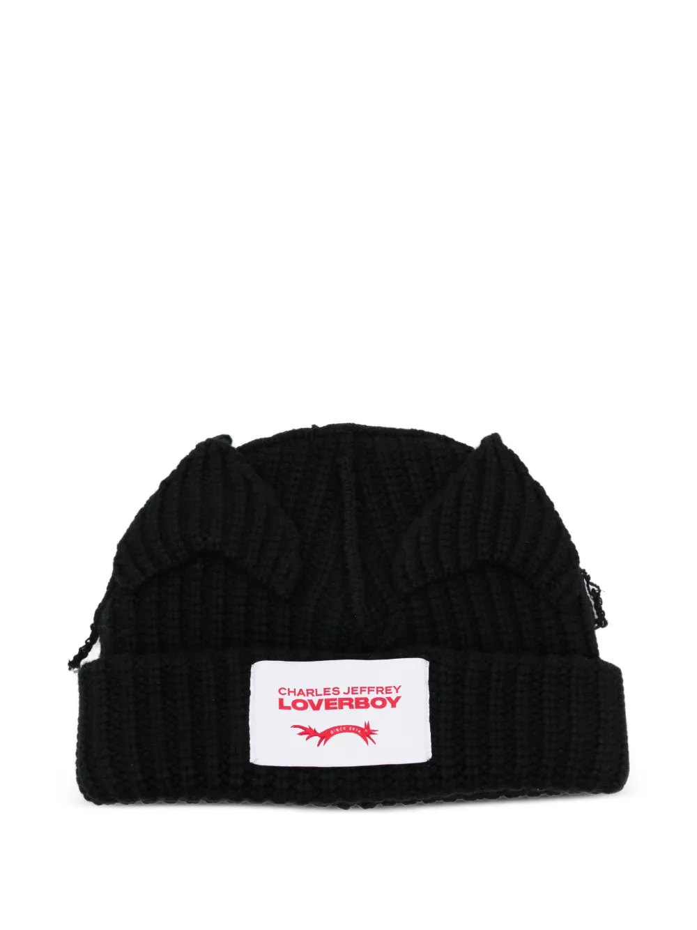 Charles Jeffrey Loverboy animal-ears beanie hat - Nero