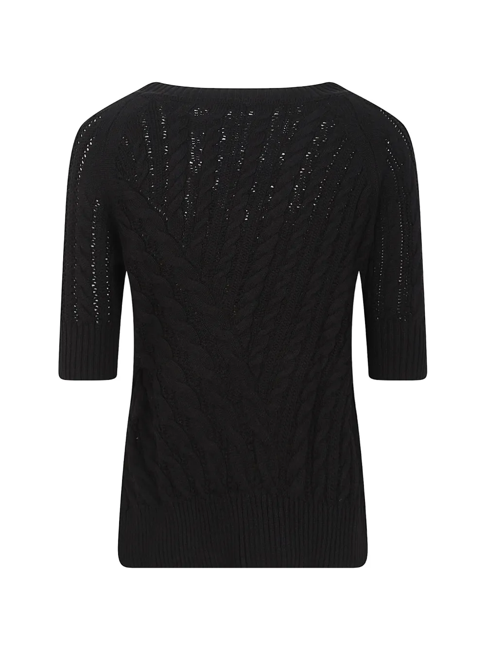 Ermanno Scervino Top met bloemenkant Zwart