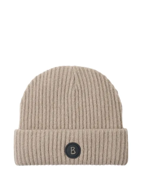 BOGNER Gustav ribbed logo-patch beanie hat