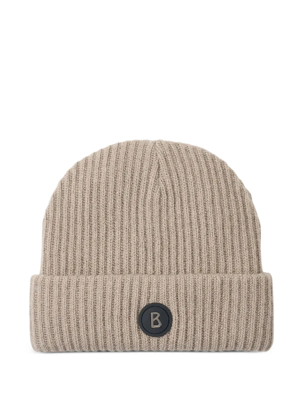 BOGNER Gustav ribbed logo-patch beanie hat | Neutrals | Image 1