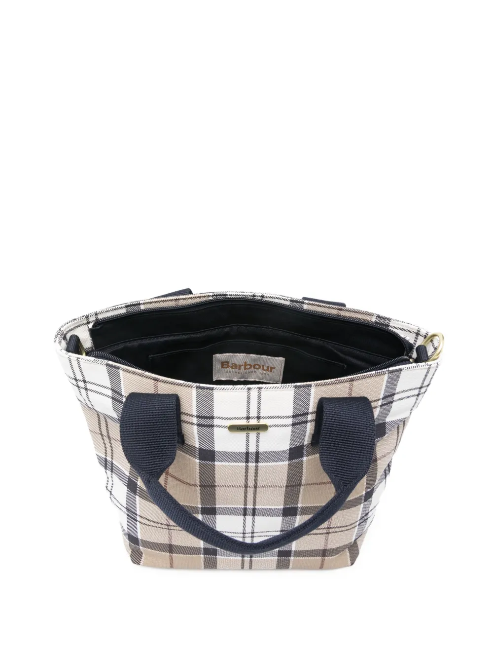 Barbour Maisy shopper met tartan ruit Wit