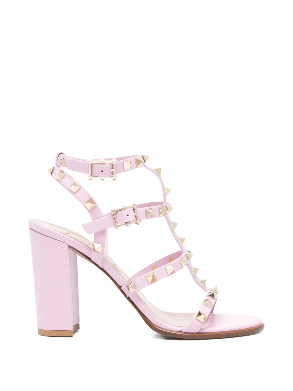 Valentino Garavani Rockstud stud strap sandals Roze