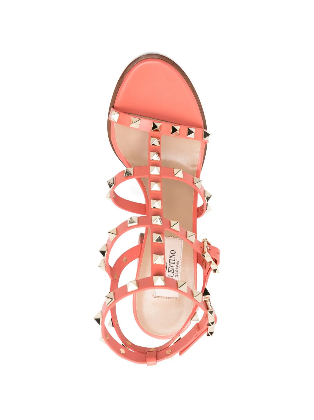Valentino Garavani Rockstud studded strap sandals Oranje
