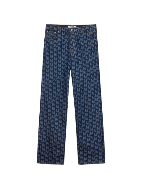 MSGM laser-cut five-pocket jeans