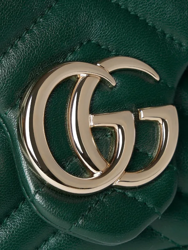 Gucci GGマーモント キルティングショルダーバッグ ミニ | グリーン