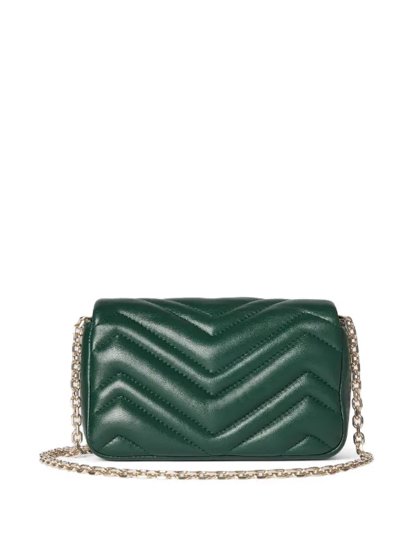 Gucci GGマーモント キルティングショルダーバッグ ミニ | グリーン