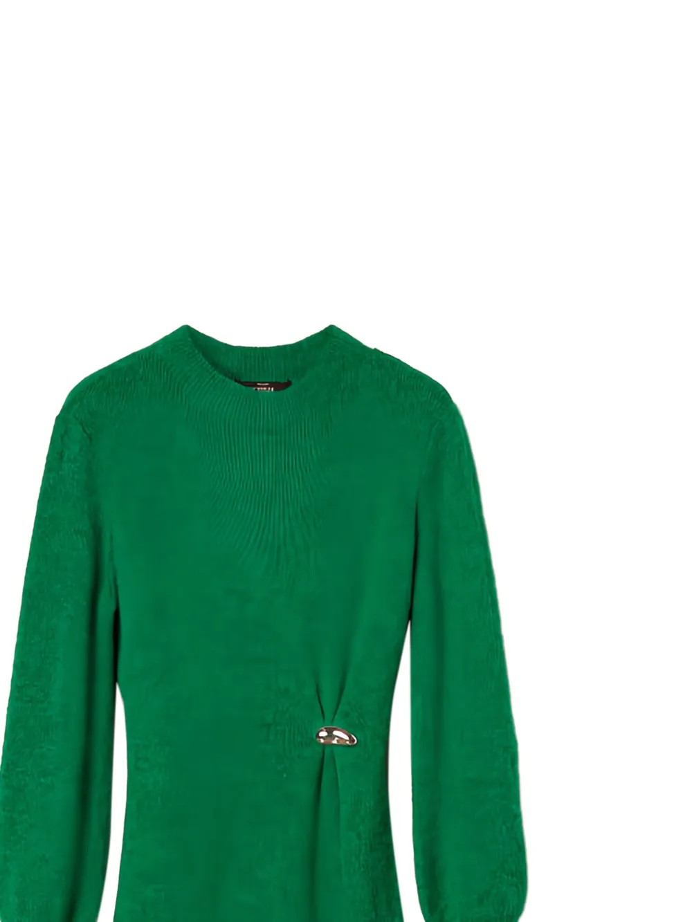 TWINSET Gesmockte midi-jurk met broche Groen