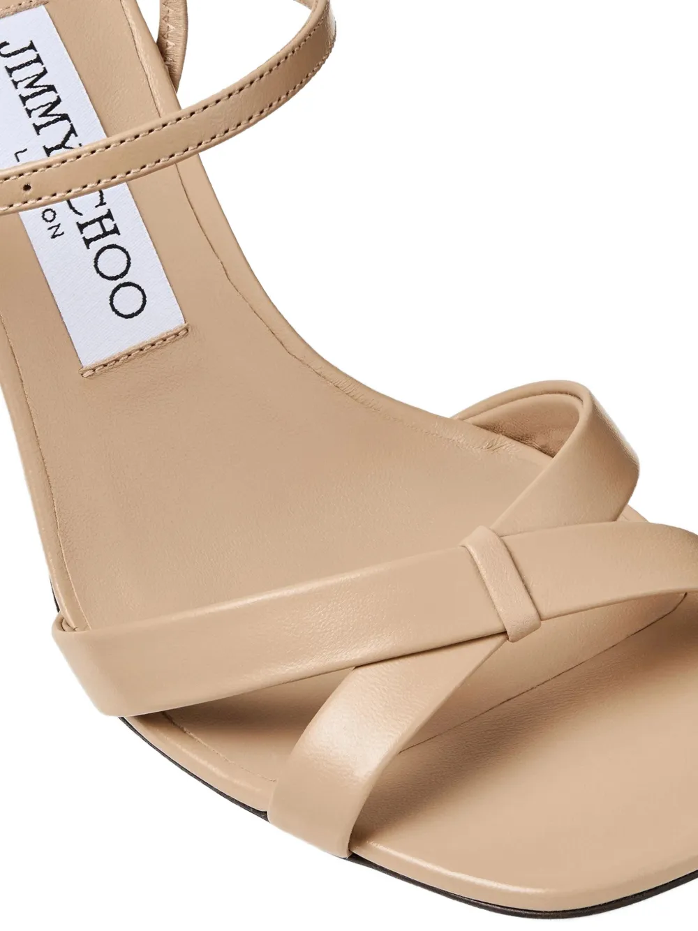 Jimmy Choo Elsy leren sandalen met blokhak Beige