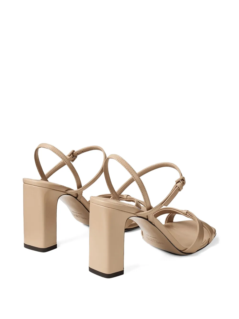 Jimmy Choo Elsy leren sandalen met blokhak Beige