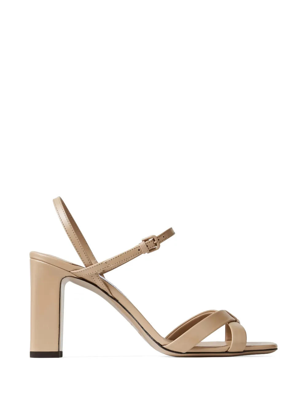 Jimmy Choo Elsy leren sandalen met blokhak Beige