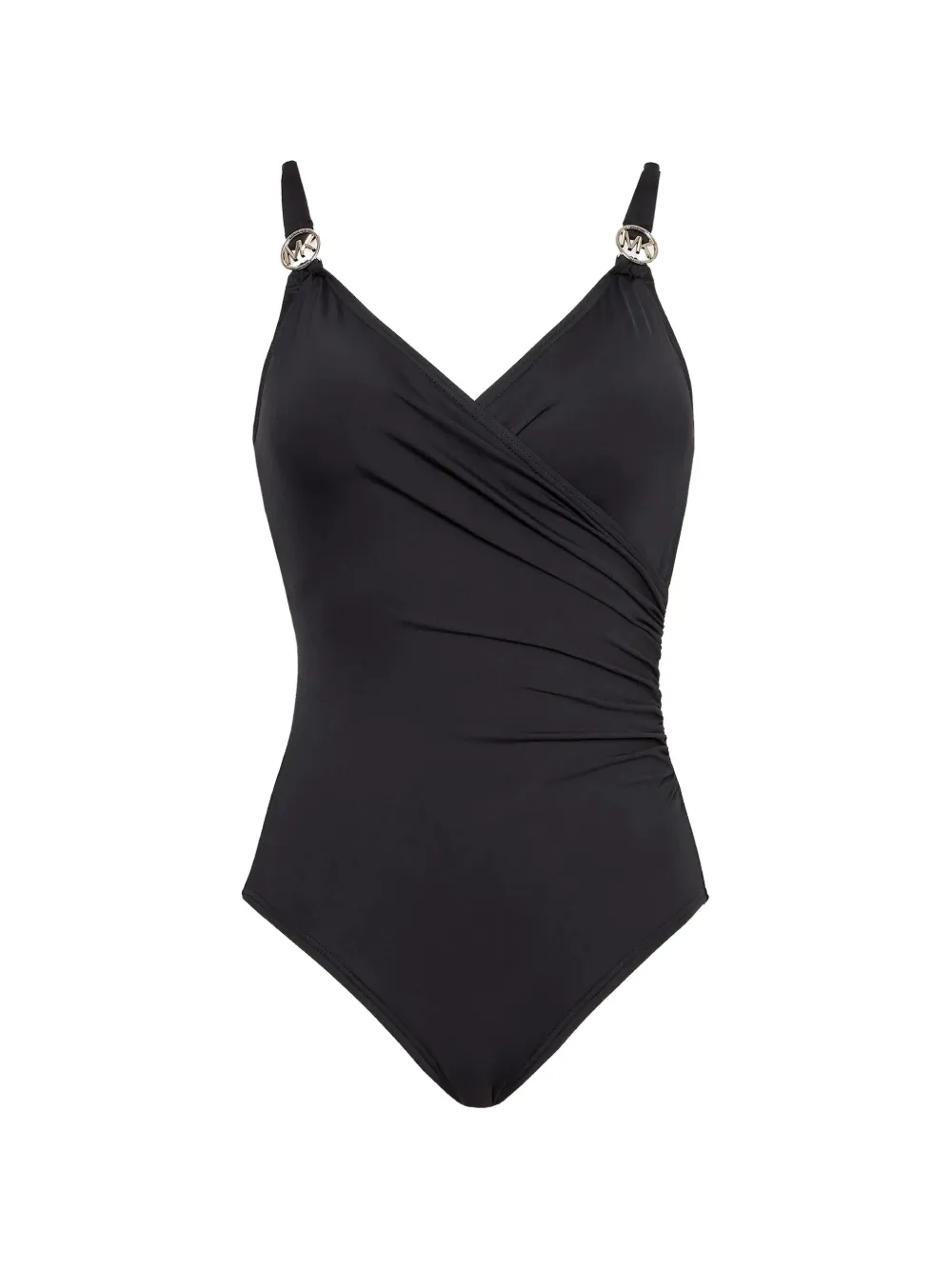 Michael Michael Kors logo V-neck swimsuit - Nero