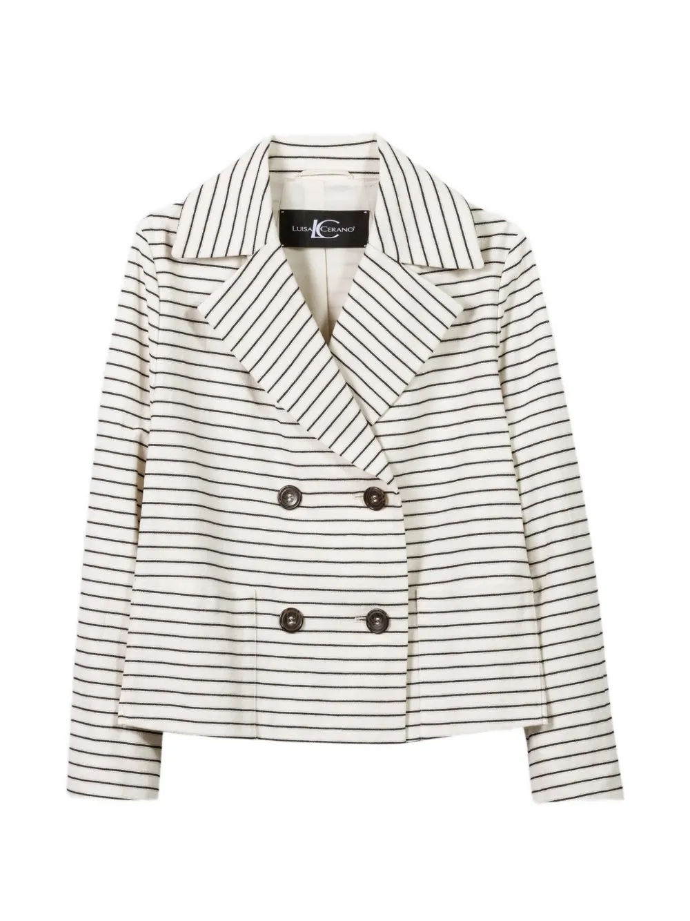 Luisa Cerano striped double-breasted jacket - Toni neutri
