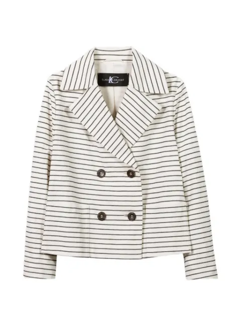 Luisa Cerano striped double-breasted jacket