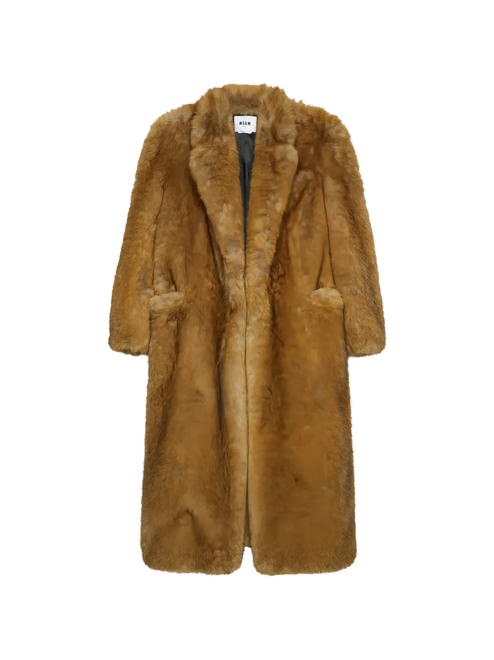 Msgm Pocket Coat In Brown