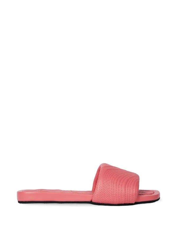 Paul Smith Laurel Swirl Quilted Flat Sandals in Pink