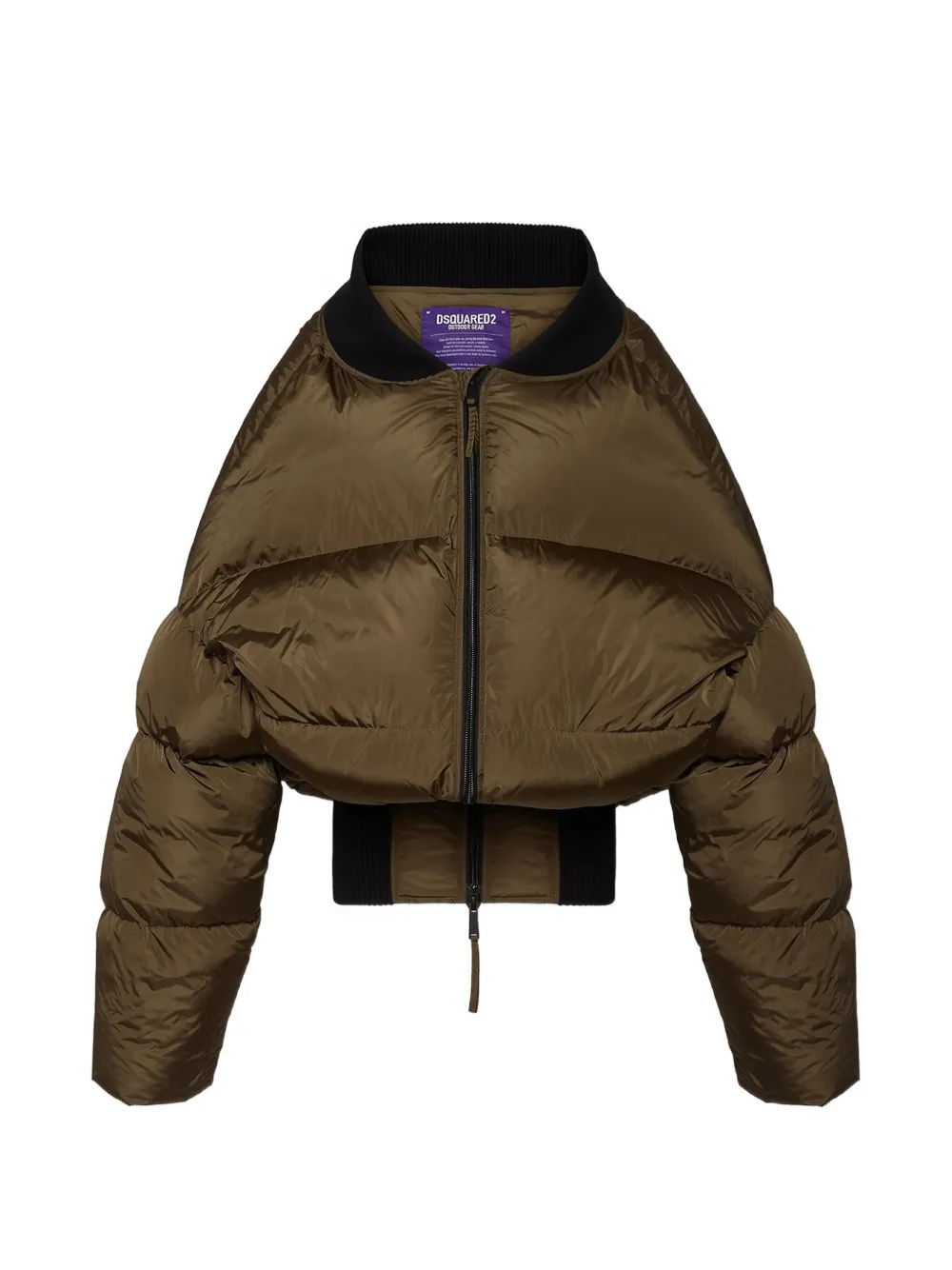 DSQUARED2 Big ribbed puffer jacket - Verde