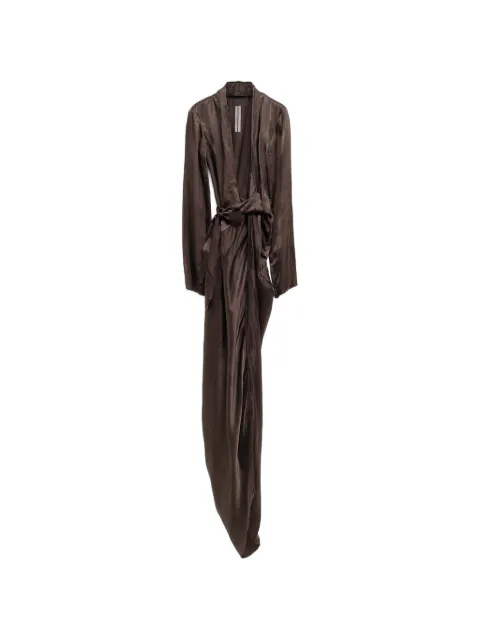 Rick Owens vestido asimétrico con moño en el cinturón