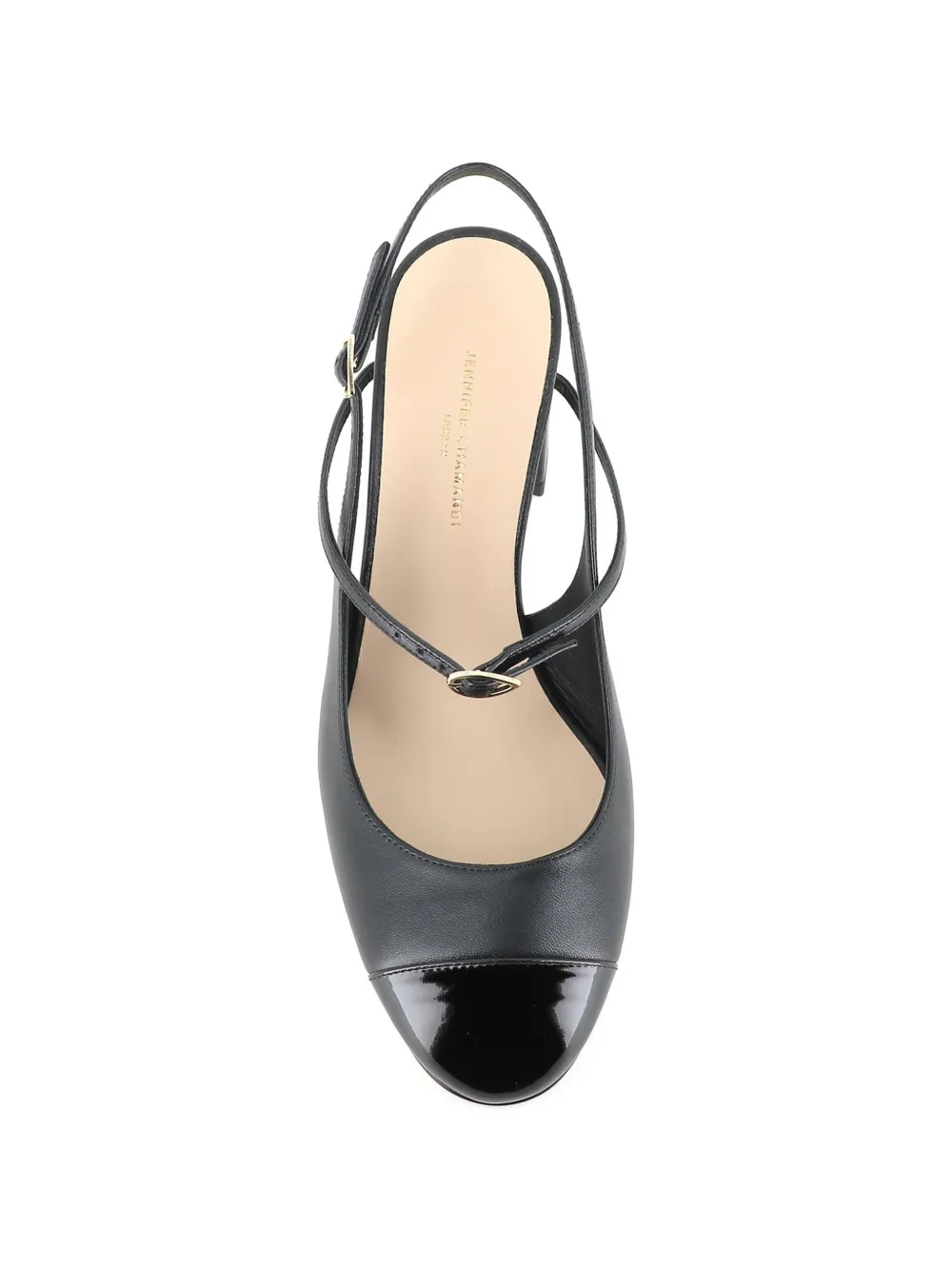 Jennifer Chamandi Mattia slingback pumps met kapneus Zwart