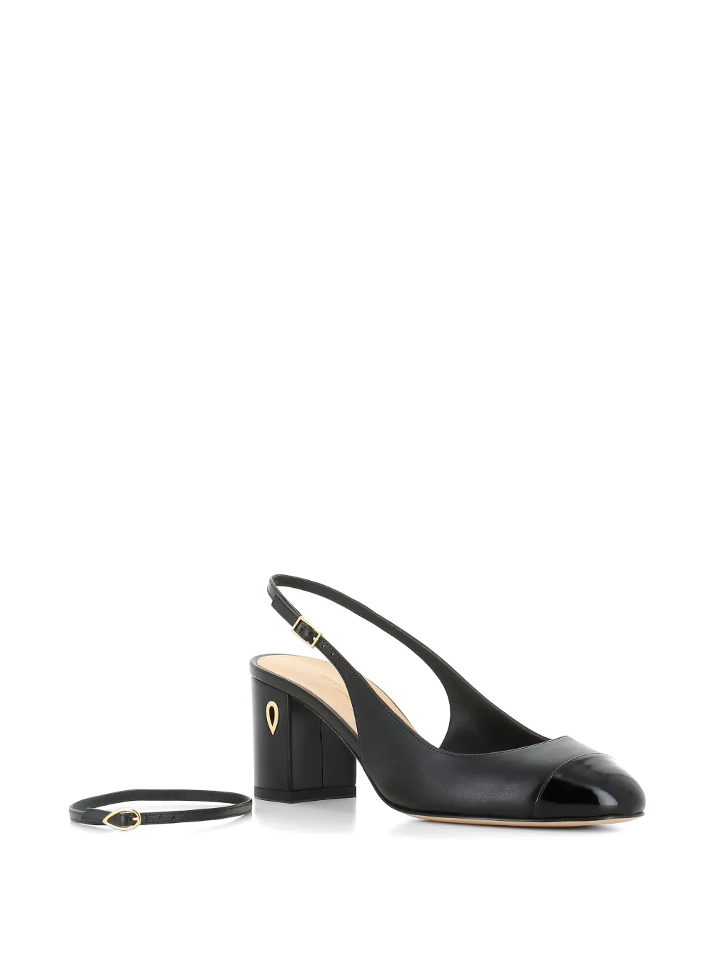 Jennifer Chamandi Mattia slingback pumps met kapneus Zwart