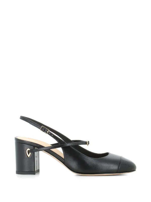 Jennifer Chamandi Mattia Cap-toe Slingback Pumps in Black