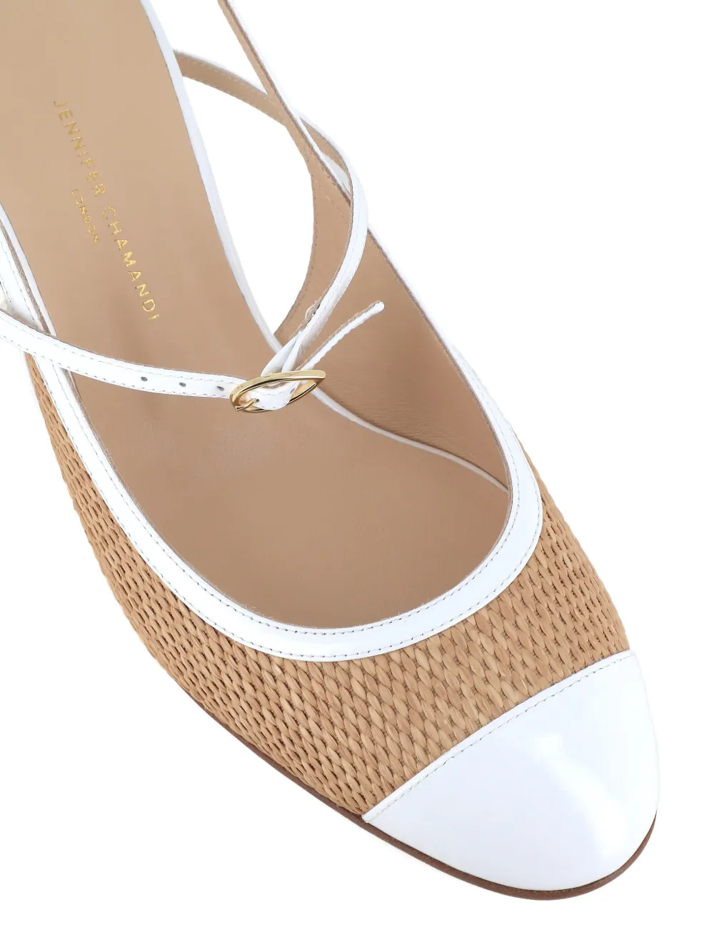 Jennifer Chamandi Mattia pumps met geweven bandje Wit