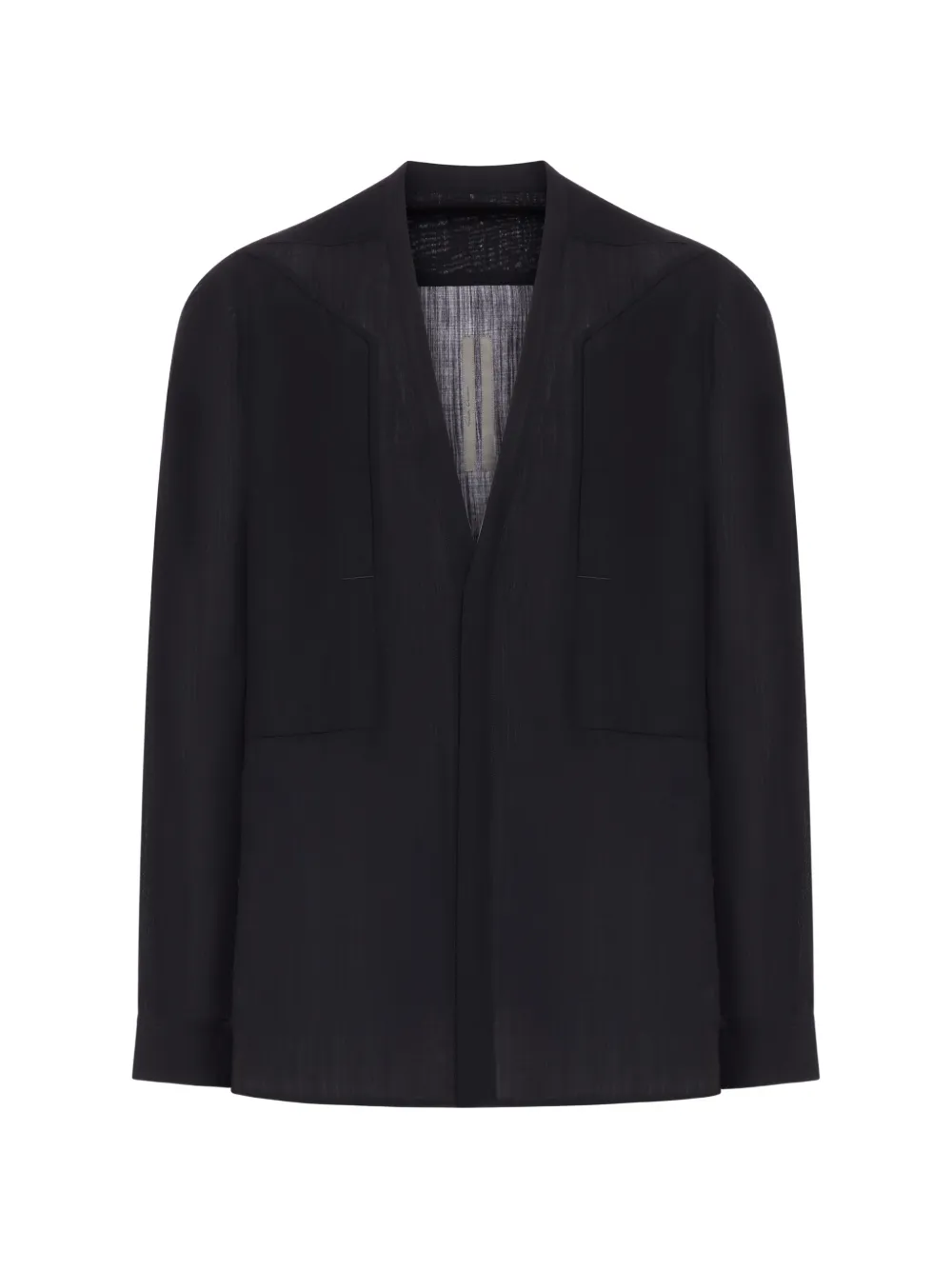 Rick Owens collarless shirt - Nero