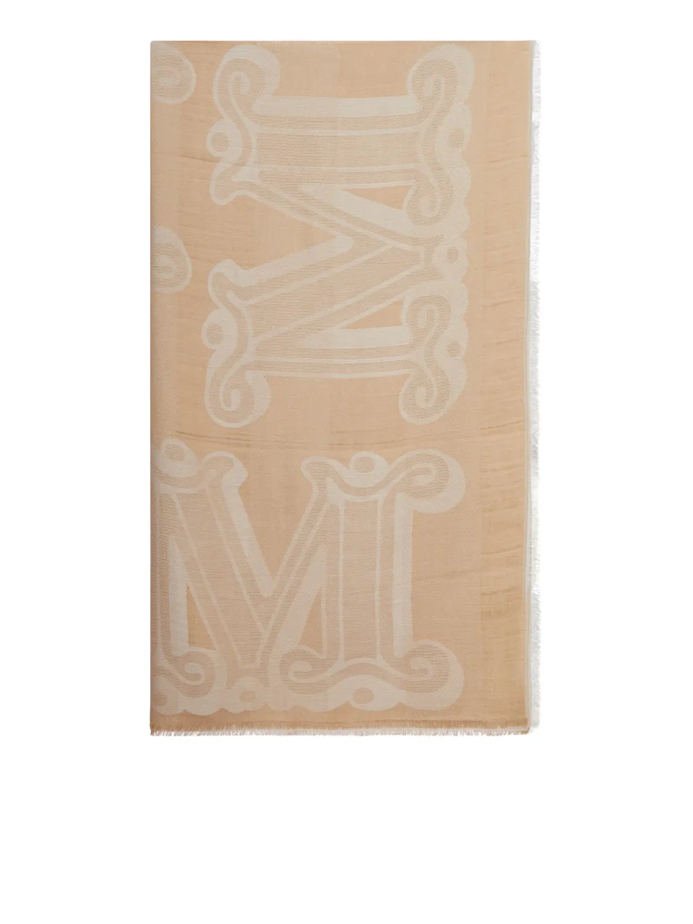  Max Mara Jacquard Logo Scarf - Neutrals 