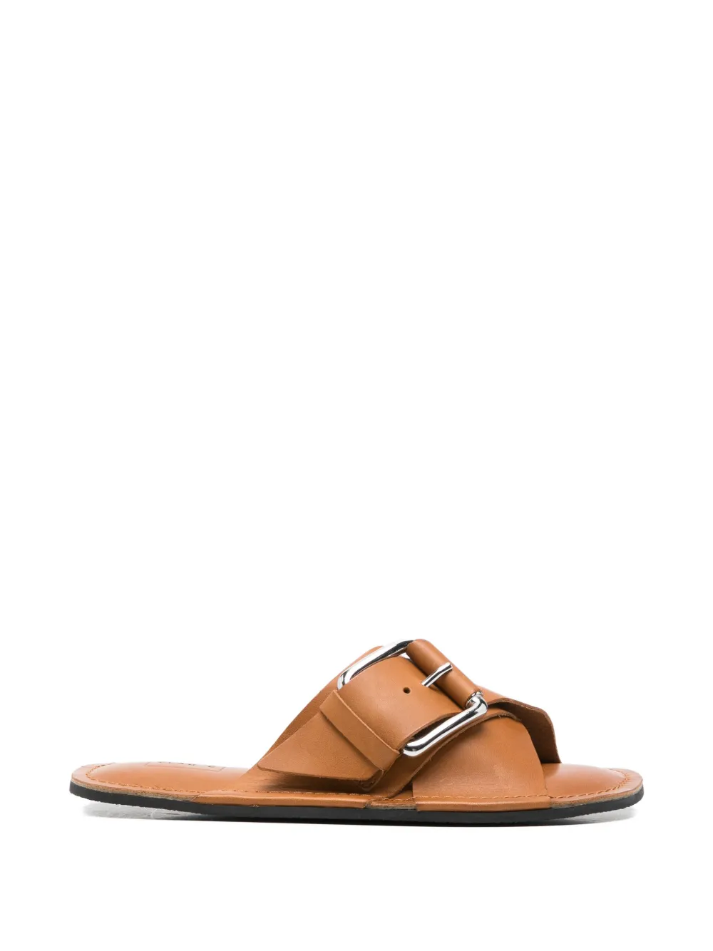 Plan C buckle leather sandals - Marrone