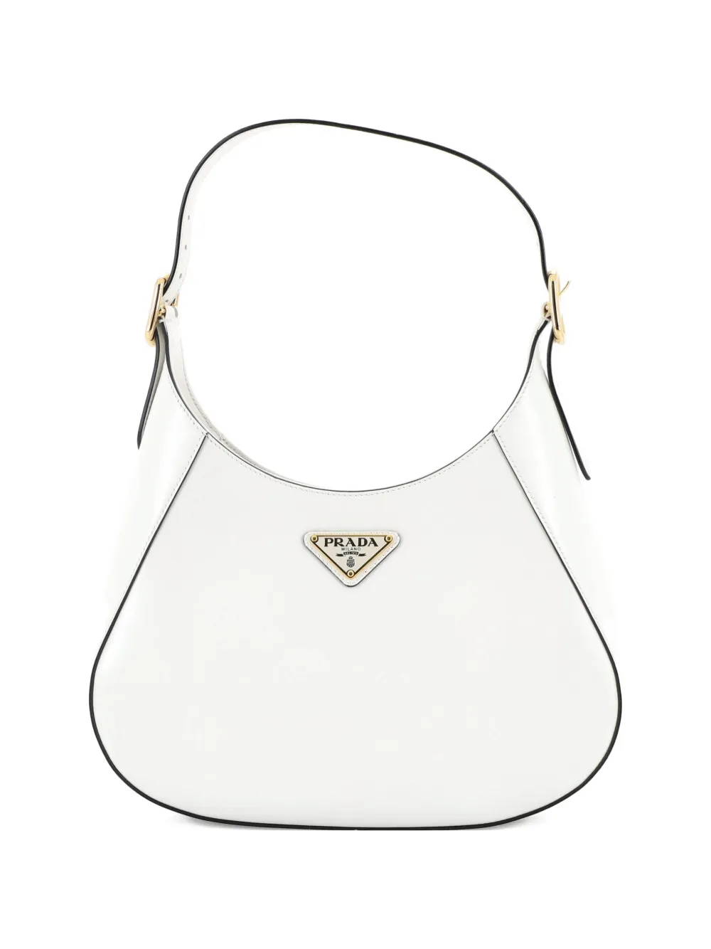 Prada Pre-Owned Cleo Shoulder Bag Box Calf Medium hobo bag - Bianco
