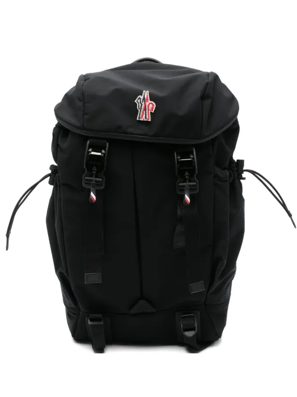 Moncler Grenoble Leather-trimmed Backpack in Black