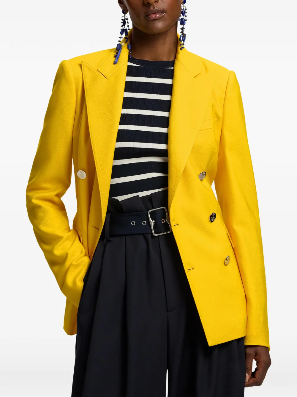 Double-Breasted Peak-Lapels Jacket